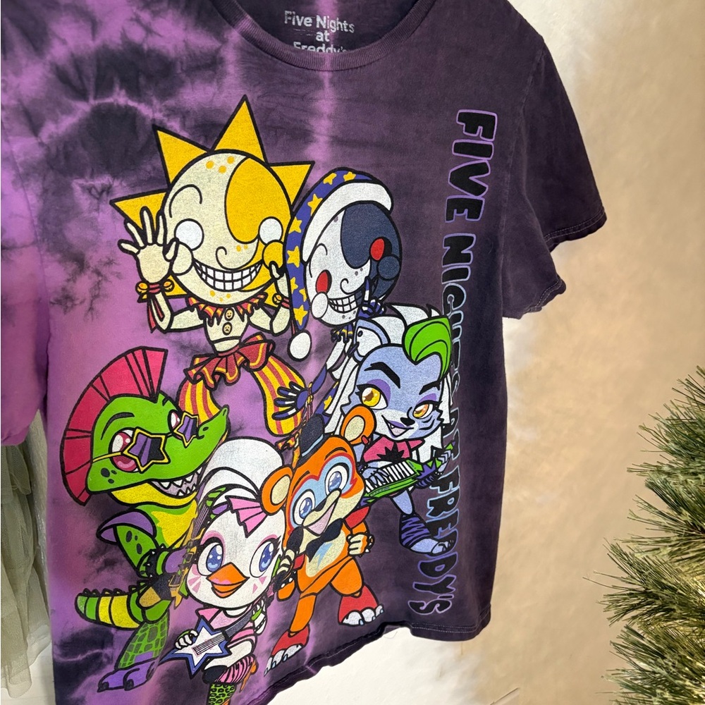 Five Nights at Freddy’s (FNAF) Women’s Graphic T-Shirt - Purple Tie-dye.